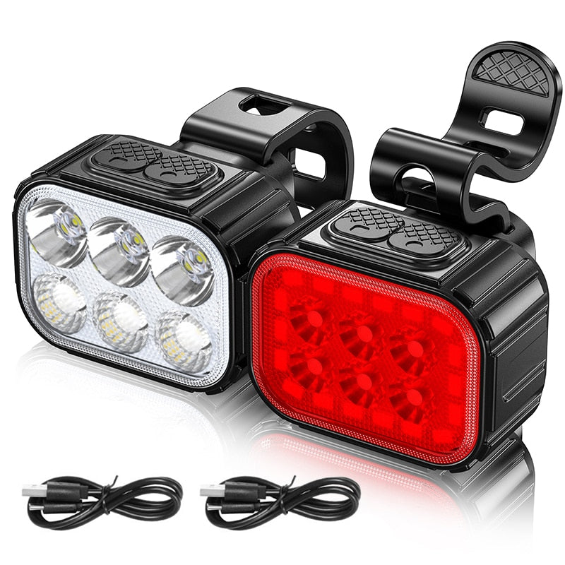 Q6 LED Bicycle Front Rear Lights