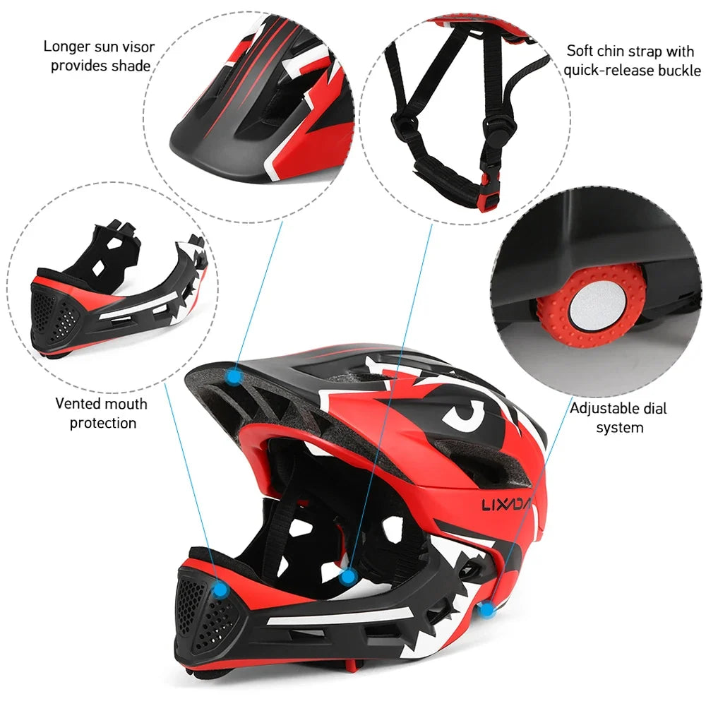 Kids Detachable Full Face Bike Helmet