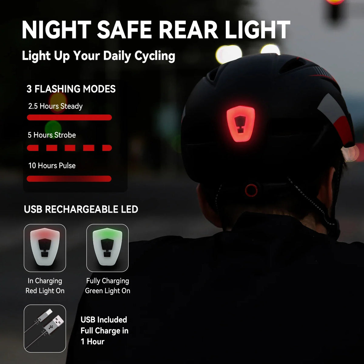 Congo Bike Helmet with Taillight