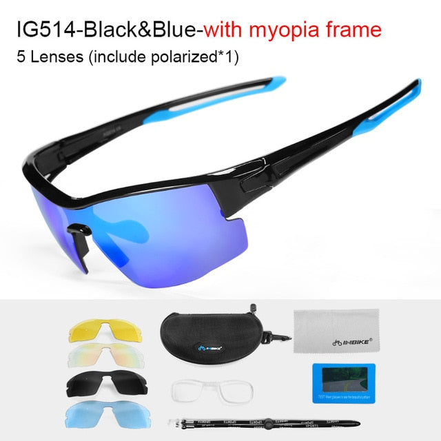INBIKE Polarized Cycling Glasses with 5 Lenses
