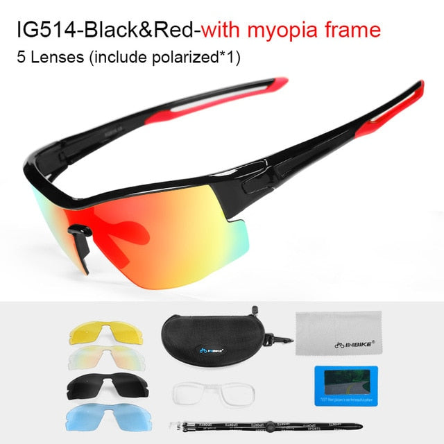 INBIKE Polarized Cycling Glasses with 5 Lenses