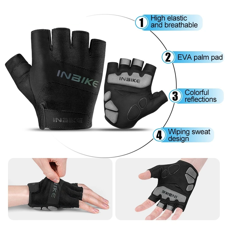 INBIKE Reflective Half Finger Cycling Gloves