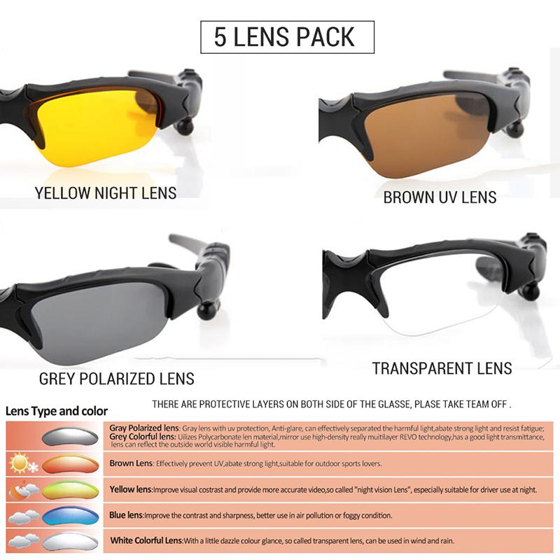 Bluetooth 5.0 Cycling Glasses With 5 Lenses