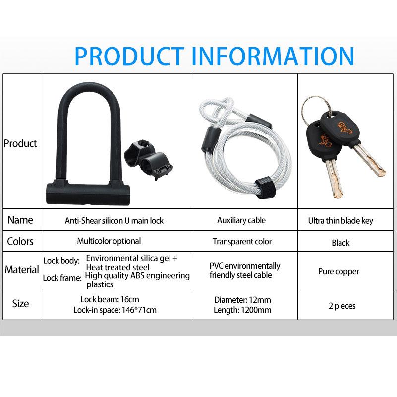WEST BIKING Safe Anti-Theft Bicycle U-Lock